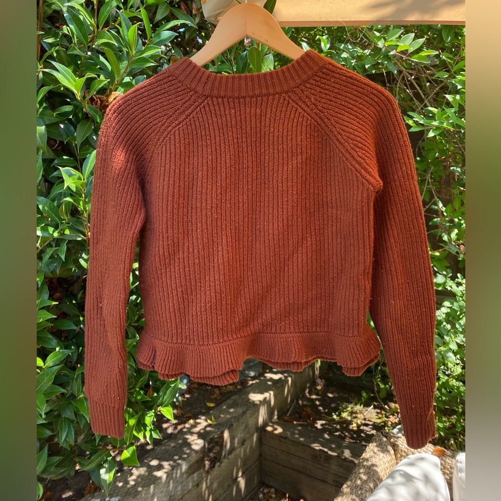 Gingerbread Ruffled Knit Aritzia Sweater - Picture 3 of 5